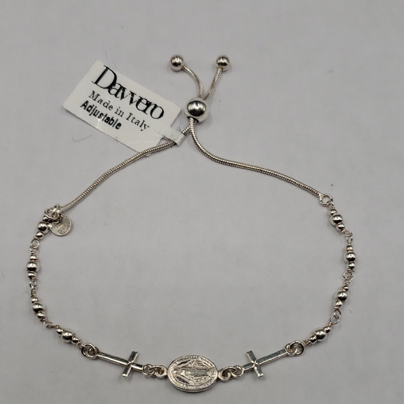 Davvero Jewelry - Davvero Italian Sterling Miraculous Medal Bolo Bracelet